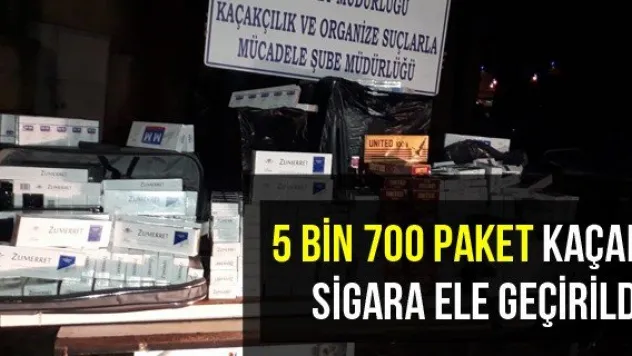 5 Bin 700 Paket Kaçak Sigara Ele Geçirildi