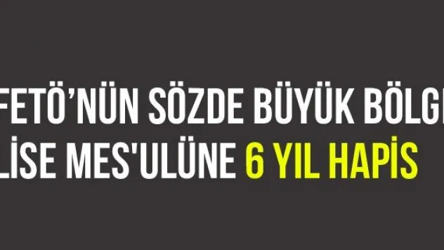 FETÖ'nün Sözde Büyük Bölge Lise Mes'ulüne 6 Yıl Hapis