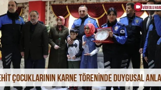 Şehit çocuklarının karne töreninde duygusal anlar