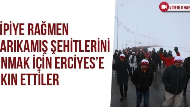 Tipiye Rağmen Sarıkamış Şehitlerini Anmak İçin Erciyes'e Akın Ettiler