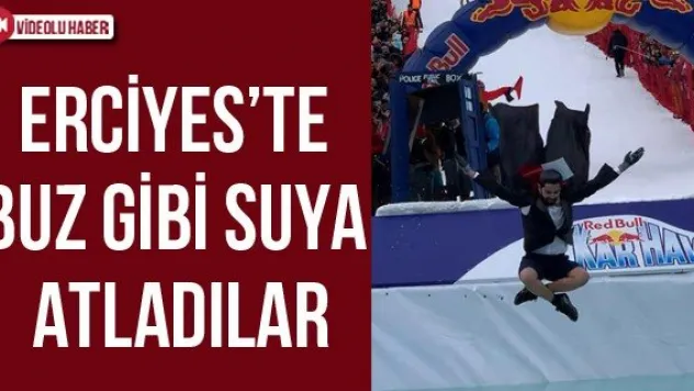 Erciyes'te Buz Gibi Suya Atladılar