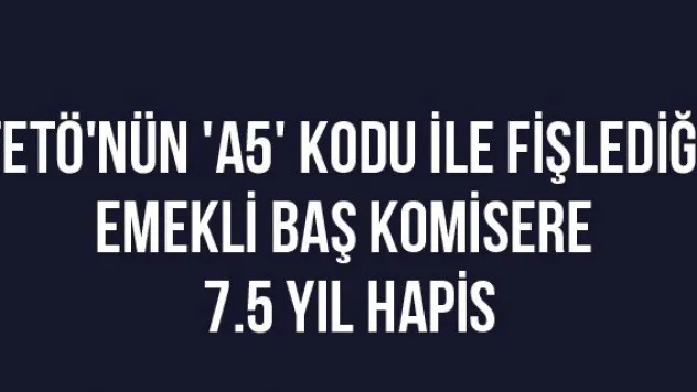 FETÖ'nün 'A5' kodu ile fişlediği emekli baş komisere 7.5 yıl hapis