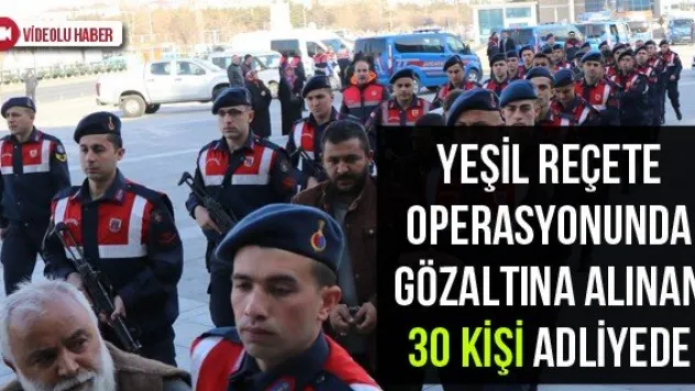 Yeşil reçete operasyonunda gözaltına alınan 30 kişi adliyede