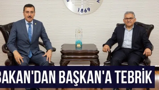 Bakan'dan Başkan'a Tebrik