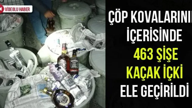 Çöp Kovalarının İçerisinde 463 Şişe Kaçak İçki Ele Geçirildi