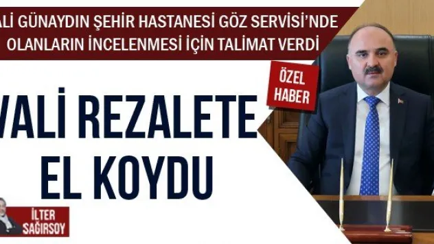 VALİ REZALETE EL KOYDU