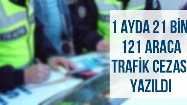 1 ayda 21 bin 121 araca trafik cezası yazıldı