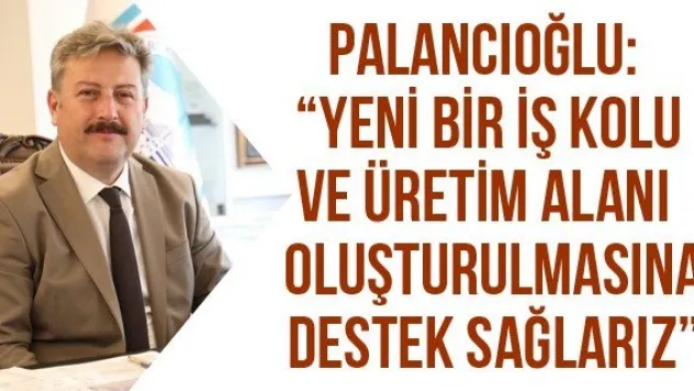 Palancıoğlu: 'Yeni bir iş kolu ve üretim alanı oluşturulmasına destek sağlarız'