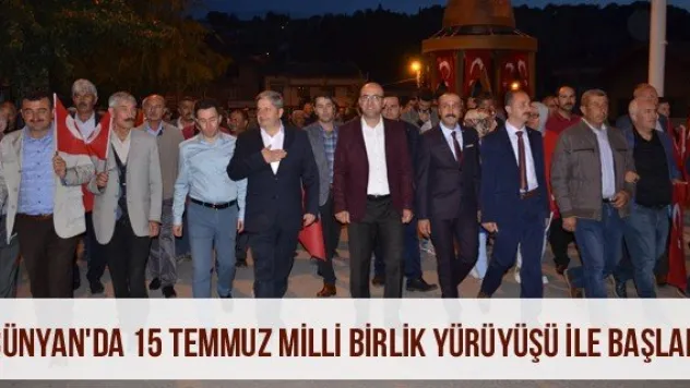 Bünyan'da 15 Temmuz Milli Birlik Yürüyüşü İle Başladı