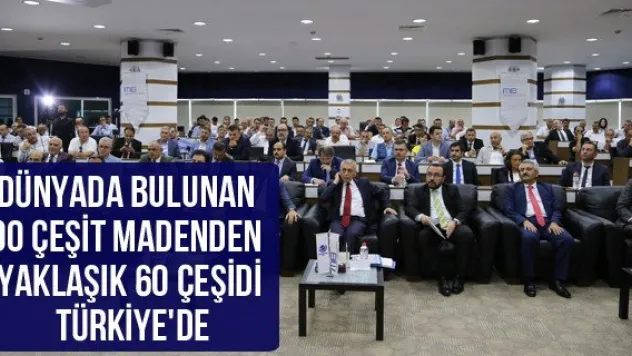 Dünyada bulunan 90 çeşit madenden yaklaşık 60 çeşidi Türkiye'de