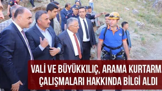 Vali ve Büyükkılıç, arama kurtarma çalışmaları hakkında bilgi aldı
