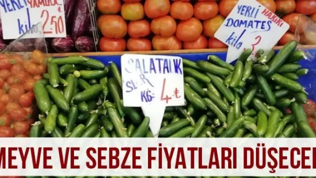 Meyve ve sebze fiyatları düşecek