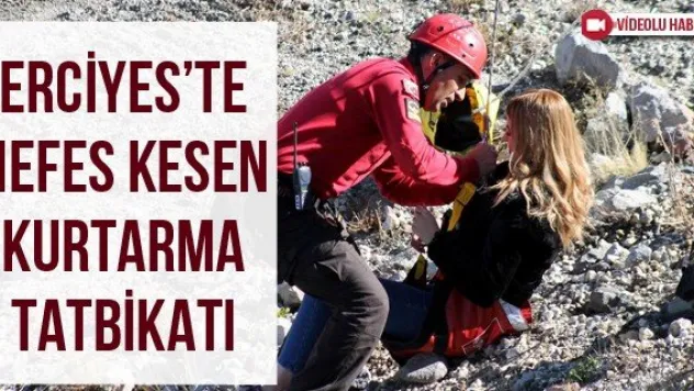 Erciyes'te nefes kesen kurtarma tatbikatı