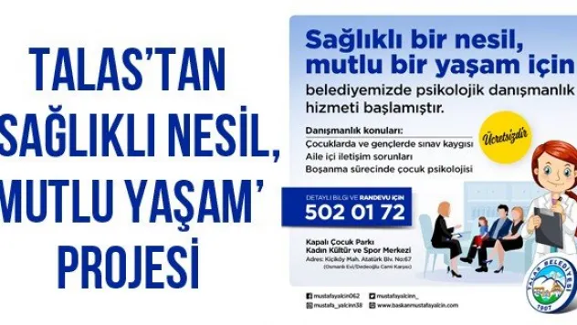 Talas'tan 'Sağlıklı nesil, mutlu yaşam' projesi