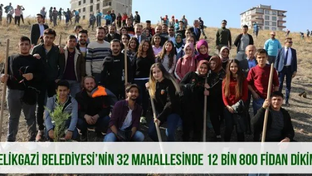 Melikgazi Belediyesi'nin 32 mahallesinde 12 bin 800 fidan dikimi