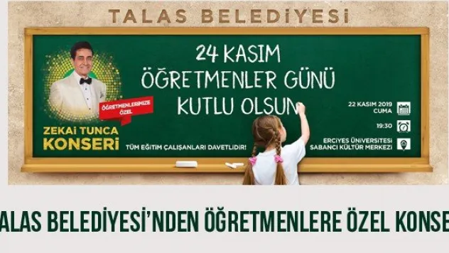 Talas Belediyesi'nden öğretmenlere özel konser