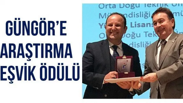 Güngör'e Araştırma Teşvik Ödülü