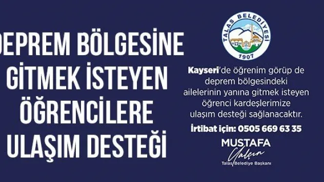 Deprem Bölgesine Gitmek İsteyen Öğrencilere Ulaşım Desteği