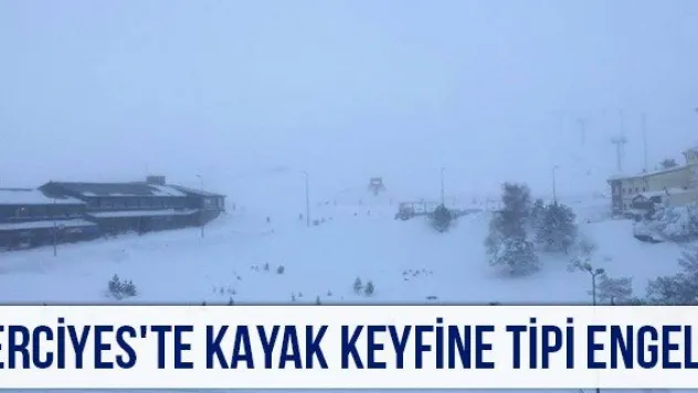 Erciyes'te kayak keyfine tipi engeli