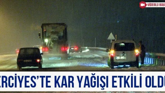 Erciyes'te kar yağışı etkili oldu
