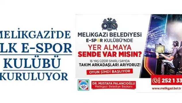 Melikgazi'de ilk e-spor kulübü kuruluyor