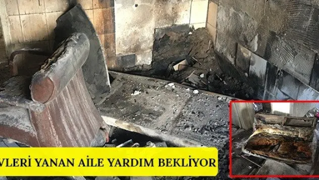 Evleri yanan aile yardım bekliyor