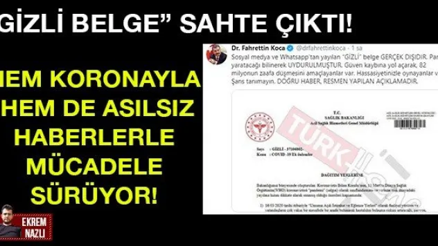 Hem koronayla hem de asılsız haberlerle mücadele sürüyor!