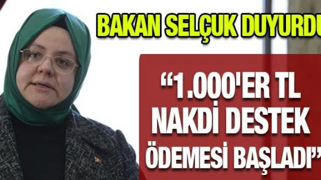 '1.000'er TL nakdi destek ödemesi başladı'