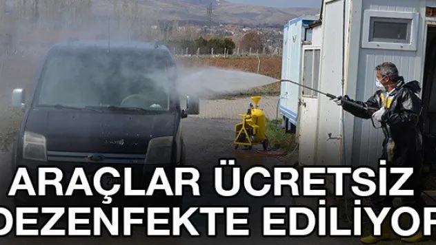Araçlar ücretsiz dezenfekte ediliyor