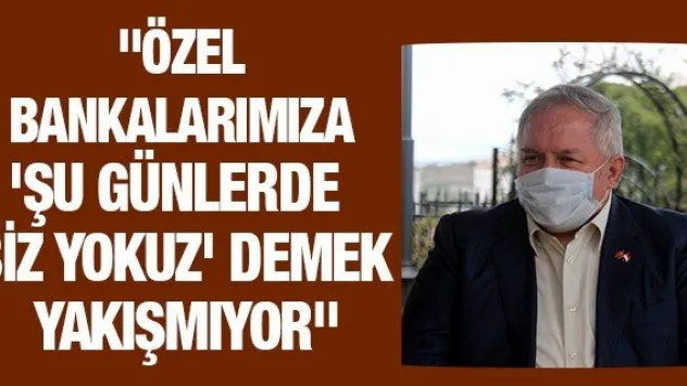&quotÖzel bankalarımıza 'şu günlerde biz yokuz' demek yakışmıyor&quot