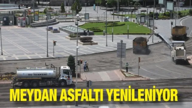 Meydan asfaltı yenileniyor