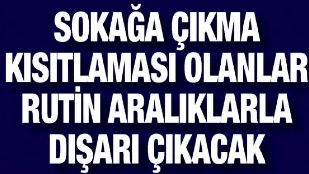 Sokağa çıkma kısıtlaması olanlar rutin aralıklarla dışarı çıkacak