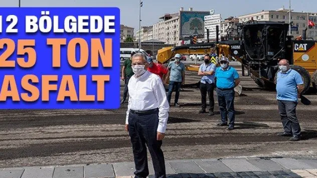Büyükşehir, 12 bölgede 25 ton asfalt serdi