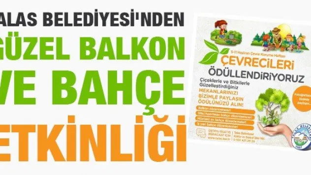 Talas Belediyesi'nden güzel balkon ve bahçe etkinliği