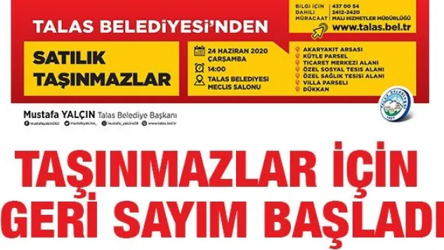 Taşınmazlar için geri sayım başladı