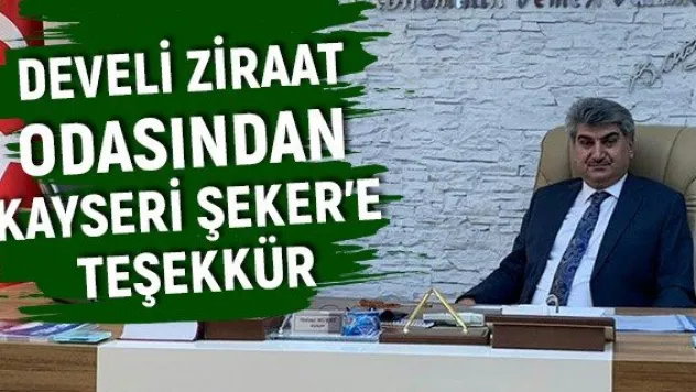 Develi Ziraat Odasından Kayseri Şeker'e teşekkür