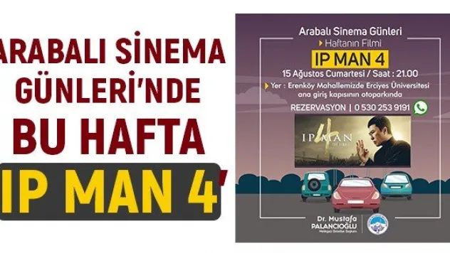 Arabalı Sinema Günleri'nde bu hafta 'Ip Man 4'