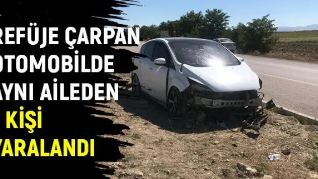 Refüje çarpan otomobilde aynı aileden 7 kişi yaralandı