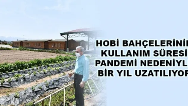 HOBİ BAHÇELERİNİN KULLANIM SÜRESİ PANDEMİ NEDENİYLE BİR YIL UZATILIYOR