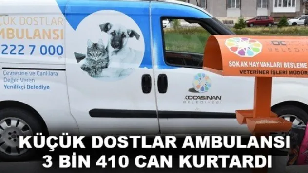 'KÜÇÜK DOSTLAR AMBULANSI 3 BİN 410 CAN KURTARDI'