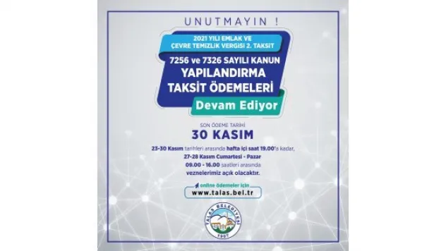 BAŞKAN YALÇIN'DAN VERGİDE SON GÜN HATIRLATMASI