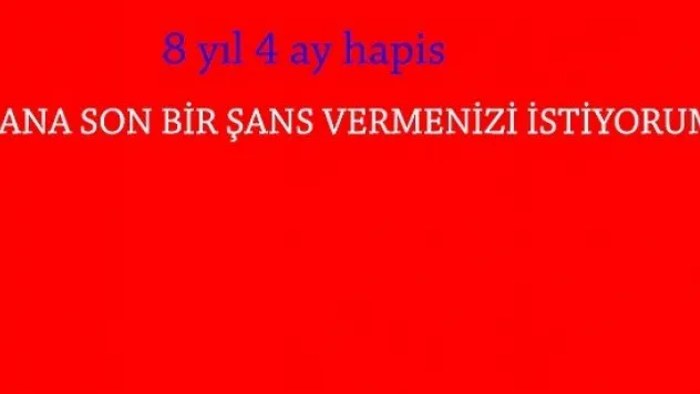 8 yıl 4 ay hapıs cezası yedi, son bir şans istedi