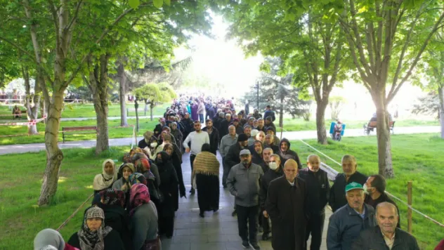 Bedava Domates fidesi için uzun kuyruk oluştu