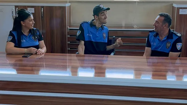 Bir günlüğüne polis olmak isteyen Hasan Can'ın hayali gerçek oldu