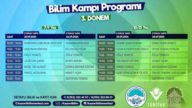 Yaz bilim kampı kayıtları başladı