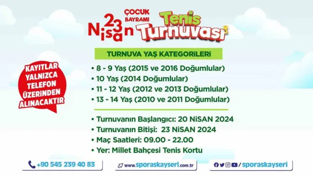 23 Nisan'a özel tenis turnuvası