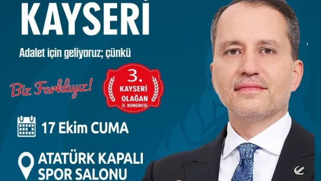 Erbakan, YRP Kayseri İl Kongresi'ne katılacak