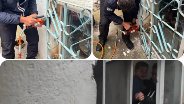 Evde kilitli kalan çocuğun yardımına itfaiye yetişti
