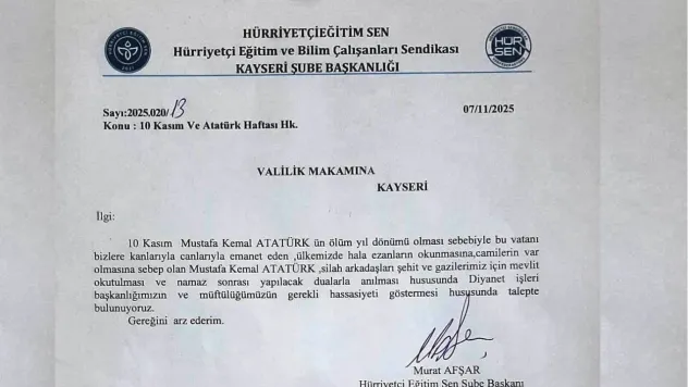Hürriyetçi Eğitim Sendikası'ndan 'Atatürk üzerinden' polemik oluşturacak talep