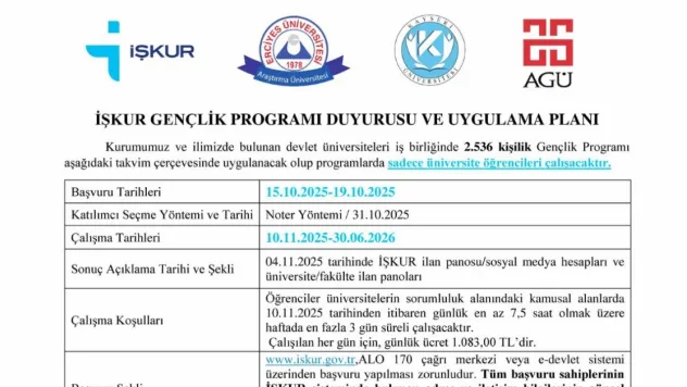 İŞKUR Gençlik Programı başvuruları başladı